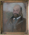 Olga Boznańska; Portret Adama Nowiny-Boznańskiego; Paryż (?), ok. 1900 r.; olej, tektura